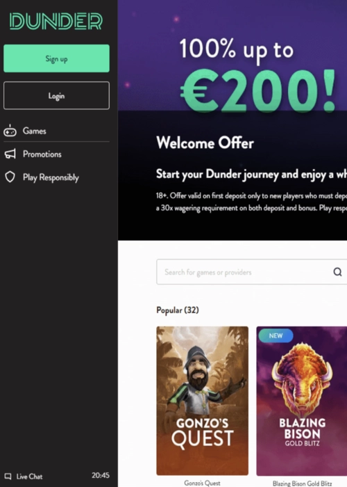 Spellobby slots urval samling Dunder Casino