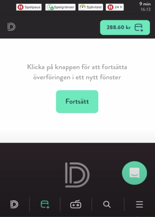 Mobil version spel plattform Dunder Casino